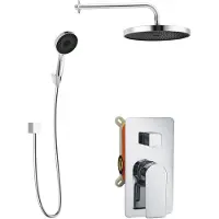 Kielle Vega - Doucheset met inbouwkraan, voor 2 toepassingen, met accessoires EcoSpare en hoofddeel, chroom 20618SP40
