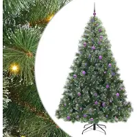 vidaXL Kunstkerstboom met 300 LED met standaard Groen 240 cm PE en PVC