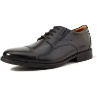 Clarks Shoes heren Oxford-schoen, model Whiddon, glad leer, zwart, maat 41 EU