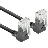 ACT UTP CAT6a slimline netwerkkabel | haaks (boven) / haaks (boven) | LSZH | zwart | 5 meter