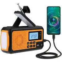 NK Solar-noodradio – 4000mAh powerbank, FM/AM/SW, LED-zaklamp, LCD-display