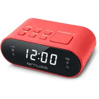 Muse M-10RED - Compacte wekkerradio - voorkeuzezenders - dimbaar display - sleep / snooze - back-up batterij