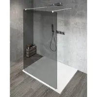 Gelco VARIO WHITE doucheglas, vrijstaand, grijs glas, 700 mm