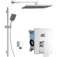 Kielle Arkas I - Doucheset met inbouwkraan, voor 2 functies, met accessoires en kraanhuis, chroom 20611SP10