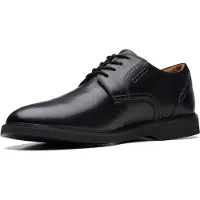 Clarks heren Oxford schoenen, model Malwood, met veters, zwart leer, maat 41.5 EU