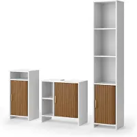 Vicco Badkamermeubelset Norea, Eiken/Wit, 3-delig
