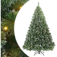 vidaXL Kunstkerstboom met 300 LED met standaard Groen 240 cm PE en PVC