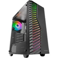 Mars Gaming MC-VOLT, Midi-toren, PC-behuizing, Zwart, ATX, Micro ATX, Mini-ITX, Metaal, Gehard glas, Gaming