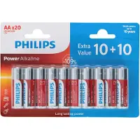 Philips 20 AA-batterijen, alkalisch, LR6, 1,5 Volt