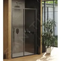 Ravak Douchedeur voor nis, douchewand BLSDP2 - 120 Blix Slim, 120 cm, zwarte framekleur, helder glas, modelnummer X0PMG0300Z1
