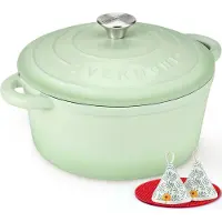 OVERMONT braadpan van geëmailleerd gietijzer - braadpan van 26 cm - geschikt voor de oven - met