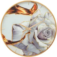 Mauro Ferretti wandklok, glazen roos, diameter 60 cm, hoogte 5 cm, meerkleurig