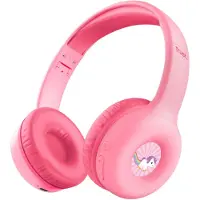 Trust Nouna - Draadloze koptelefoon voor kinderen - Incl. Stickers - Roze