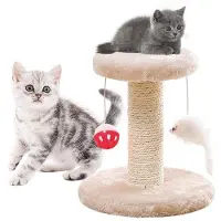 Benza Ibenzoa Kraboom – een tijdloze kraboom voor katten, met luxe pluche plateaus, sisalpalen, een stevig houten frame en kleurrijke speelballen