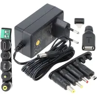 Goobay Universele voeding 3 V - 12 V - 1 A - 12 W - zwart - incl. 6 DC adapters