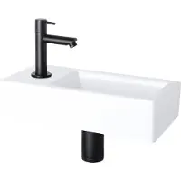 Differnz Fonteinset | | Helios (Keramiek, Matzwart, Kraan links)