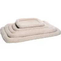 Flamingo Hondenkussen – Hondenmand – Naya Rechthoekig Beige met rand 100,5x63,5cm – extra steun – comfortabel