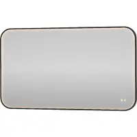 Basic Line Lorenzo Spiegel Afgeronde Hoeken - Directe LED Verlichting Rondom - 120x70cm - Mat Zwart - Glas - Afgeronde Hoeken - Spiegels, Badkamerspiegels - 8718835667962