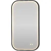 Basic Line Lorenzo Spiegel Afgeronde Hoeken - Directe LED Verlichting Rondom - 40x70cm - Mat Zwart - Glas - Afgeronde Hoeken - Spiegels, Badkamerspiegels - 8718835667849