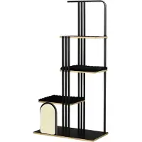 PawHut Kraboom, 170 cm hoog, meerlaags kattenmeubel, staal, zwart