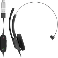 Cisco Headset 321 USB-C, Bedrade Single On-Ear koptelefoon, Webex Controller met USB-C, Carbon Bla... (Bedraad, USB-A), Kantoorheadset, Zwart