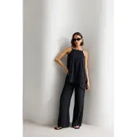 MixRay Brede-Pijpen Halter Jumpsuit