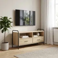 vidaXL Tv-meubel 67,5 x 33 x 50 cm Sonoma Eiken Bewerkt hout