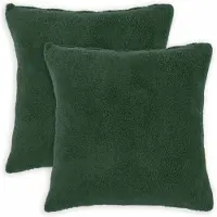 vidaXL Kussensloop 2 st HEERLEN Donkergroen 80 x 80 cm Bouclé