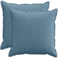 vidaXL Kussensloop 2 st HOUTEN Blauw 55 x 55 cm corduroy