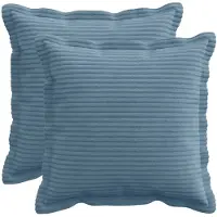 vidaXL Kussensloop 2 st HOUTEN Blauw 50 x 50 cm corduroy