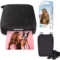 HP Sprocket Draagbare 2x3 Instant Foto Kleurprinter (Zwart) Zink Papier Bundel