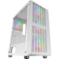 Mars Gaming MC-VAULTW, Midi-toren, PC, Wit, ATX, Micro ATX, Mini-ITX, Gaas, SGCC-staal, Gehard glas, Gaming