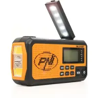 Pni Draagbare radio DYN300, met dynamo, zonnelaadfunctie, zaklamp en powerbank (400 mAh)