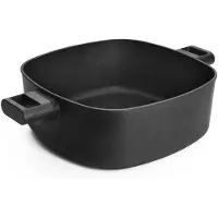 Norbert Woll Woll, Eco Logic inductiekookpan, gietijzeren braadpan, vierkant, afmetingen 28 x 28 cm, hoogte 10,5 cm, inhoud 6,3 liter