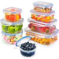 YASHE Set van vershoudbakken, 16 stuks, 5,54 liter, PP