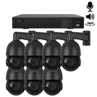 Dutch Security Systems 7x Beveiligingscamera set - Bedraad - Sony PTZ 360 graden 2K - Zwart -