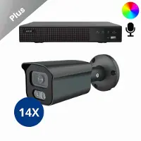 Dutch Security Systems 14x Beveiligingscamera set - Draadloos - Sony Bullet Plus AI-ISP Full Color 2K - Zwart -