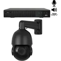 Dutch Security Systems 1x Beveiligingscamera set - Bedraad - Sony PTZ 360 graden 2K - Zwart