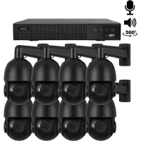 Dutch Security Systems 8x Beveiligingscamera set - Draadloos - Sony PTZ 360 graden 2K - Zwart -