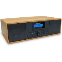 Metronic MOOOV 477380 Draadloze micro-HiFi-installatie, met houten uitstraling, CD-speler, FM-radio met afstandsbediening
