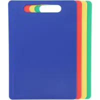 Famanu – Set van 4 kleurrijke snijplanken, antislip en multifunctioneel, gemakkelijk te reinigen en vaatwasserbestendig, met handvat, 35 x 25 cm
