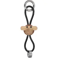 Kay Bojesen Denmark Kay Bojesen aap sleutelhanger Teak-limba hout, zwart leer