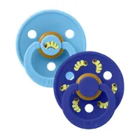 BIBS - Studio Colour Pacifier Caterpillar Mix 2 Pack - Breeze/Sonic - Size 2