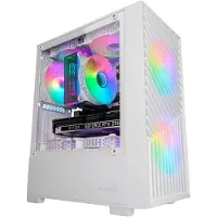 Mars Gaming MC-VORTEXW, Mini-tower, PC, Wit, Micro ATX, Mini-ITX, Mesh, SGCC, Gehard glas, Gaming