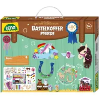 Lena Premium Knutselkoffer Paarden, 400 onderdelen voor creatieve projecten, cadeau voor kinderen vanaf 5 jaar