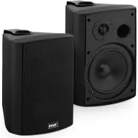 Pyle Outdoor Bluetooth-luidsprekers, 60 W RMS, waterbestendig, set van twee, zwart