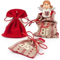 Markenlos Adventskalender: 24 stoffen zakjes voor Kerstmis - Maak je eigen kerstkalender