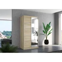 Fun-Möbel Kledingkast met schuifdeuren, model nummer 125, in mat Sonoma-hout, afmetingen 100x200x58 cm