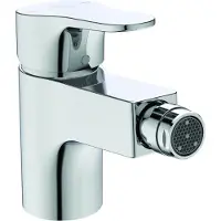 Dripio Chroomkleurige mengkraan voor bidet, met vast uitloop, voorzien van een FirmaFlow cartridge en EasyFix bevestiging