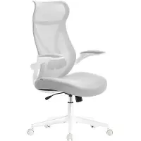Songmics bureaustoel OBN088GD01, ergonomische draaistoel, duifgrijs, draagvermogen 150 kg